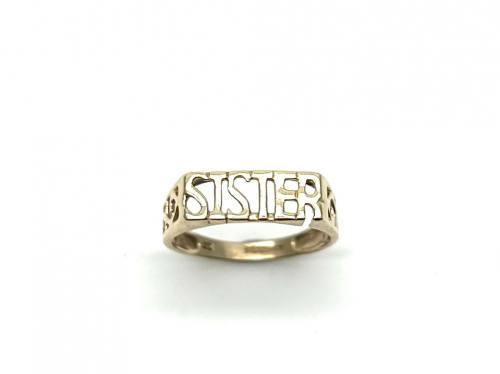 9ct Yellow Gold 'SISTER' Ring