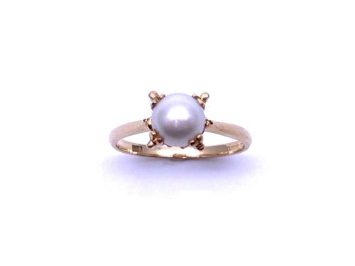 18ct Yellow Gold Pearl Solitaire Ring