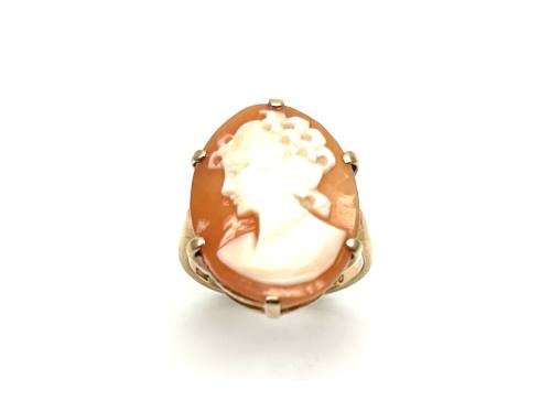 9ct Yellow Gold Cameo Solitaire Ring