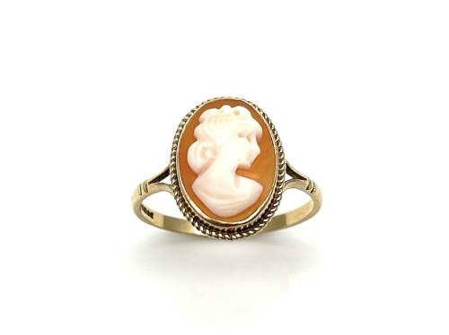 9ct Yellow Gold Cameo Solitaire Ring