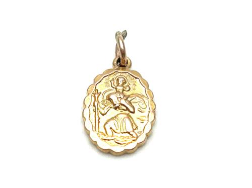 9ct Oval St Christopher Pendant
