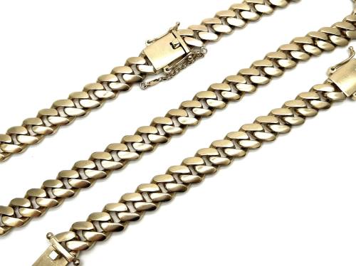9ct Heavy Curb Chain & Bracelet Set