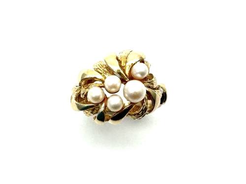 9ct Yellow Gold Pearl Cluster Ring