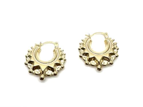 9ct Yellow Gold Round Creole Hoop Earrings 20mm