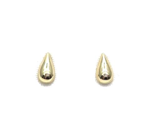 9ct Yellow Gold Domed Pear Shaped Earrings