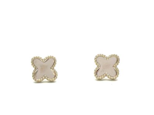9ct Yellow Gold Clover Style Stud Earrings