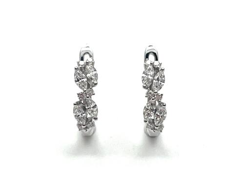 18ct White Gold Diamond Huggie Earrings 0.51ct