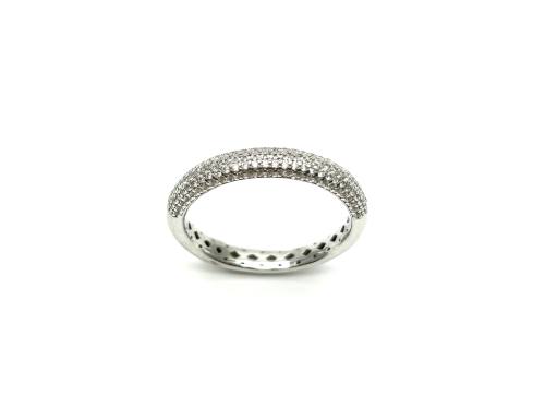 Silver CZ Pave Eternity Ring