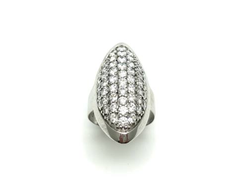 Silver CZ Marquise Ring
