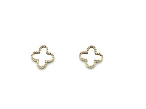 9ct Yellow Gold Clover Style Stud Earrings