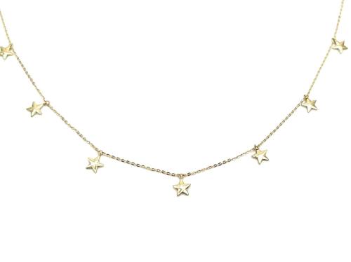 9ct Yellow Gold Hanging Star Charm Necklace