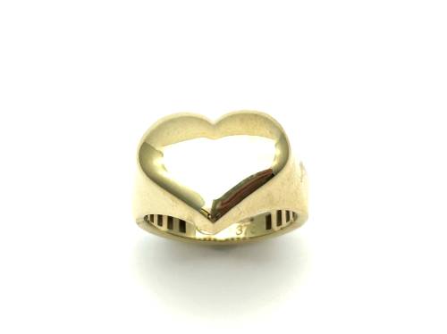 9ct Yellow Gold Plain Heart Ring