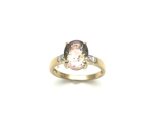 9ct Tourmaline & Diamond Ring