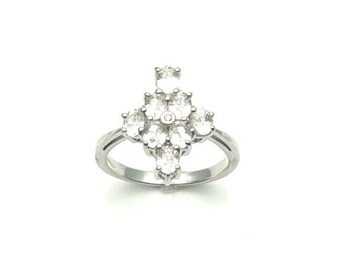 9ct White Zircon & Diamond Ring