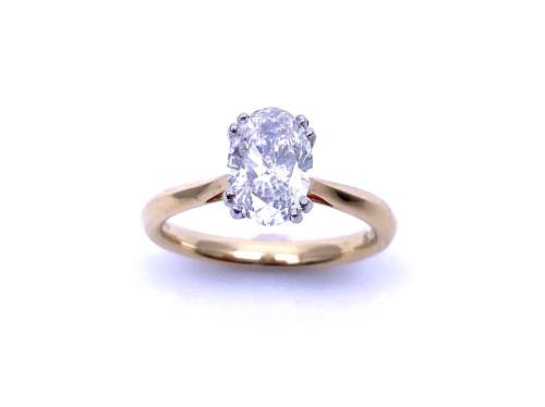 18ct Yellow Gold Oval Diamond Solitaire Ring 1.50c