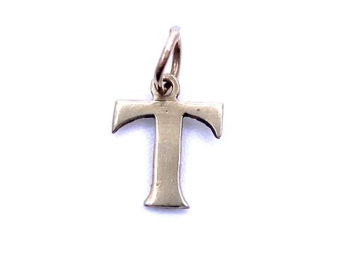 9ct Yellow Gold Initial 'T' Charm