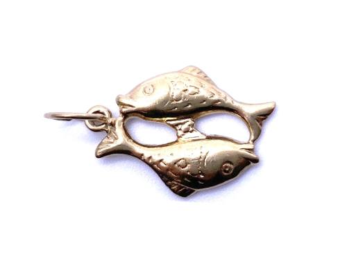 9ct Yellow Gold Double Fish Charm