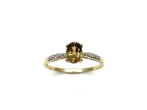 9ct Yellow Gold Zoisite & Zircon Ring