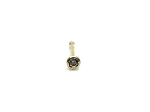 9ct Yellow Gold CZ Pin Nose Stud 3mm