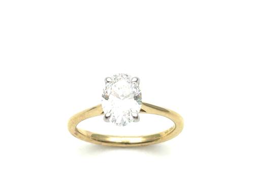 18ct Laboratory Grown Oval Diamond Solitaire Ring