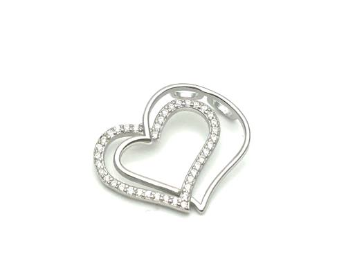 Silver C.Z Heart Pendant