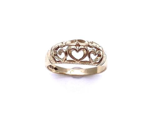 9ct Yellow Gold Cut Out Heart Ring