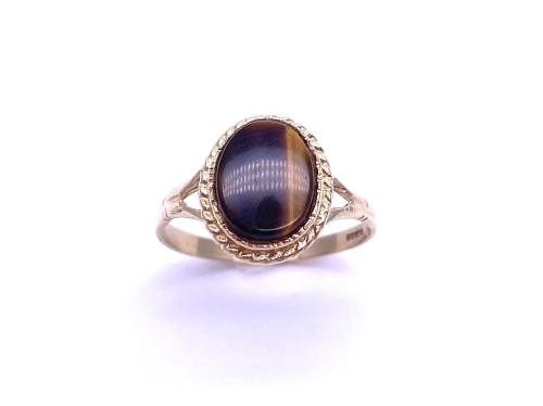 9ct Yellow Gold Tigers Eye Signet Ring