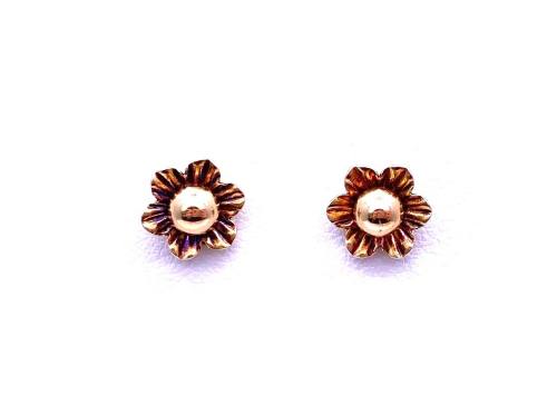 9ct Yellow Gold Flower Stud Earrings