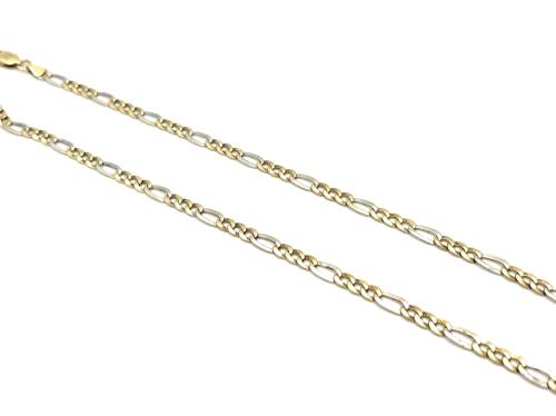 9ct 2 Colour Figaro Necklet