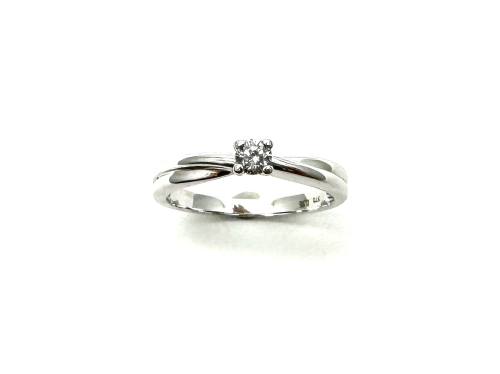 9ct White Gold Diamond Solitaire Ring