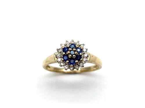 9ct Yellow Gold Sapphire & Diamond Ring