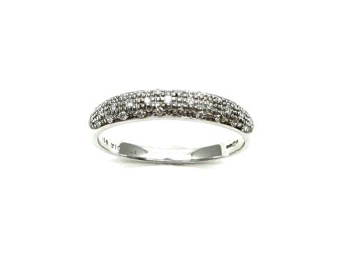 9ct White Gold Diamond Pave Ring