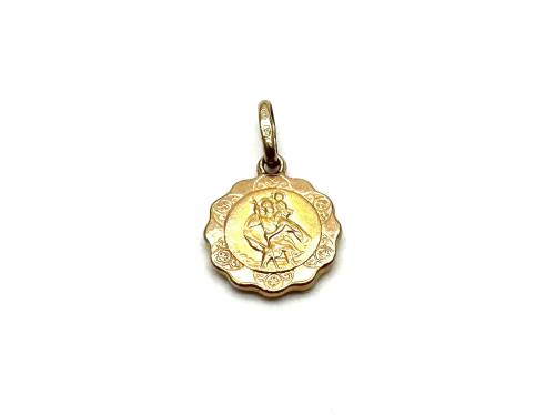 9ct Yellow Gold St Christopher Pendant