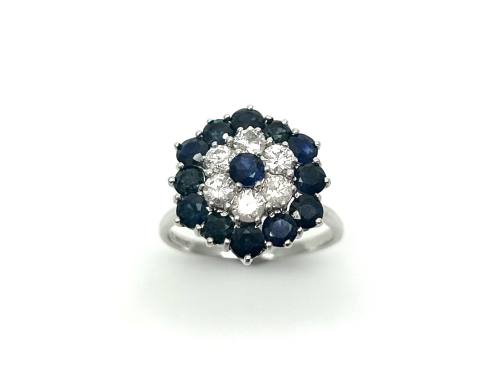 18ct Sapphire & Diamond Cluster Ring