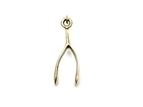 9ct Yellow Gold Wishbone Pendant