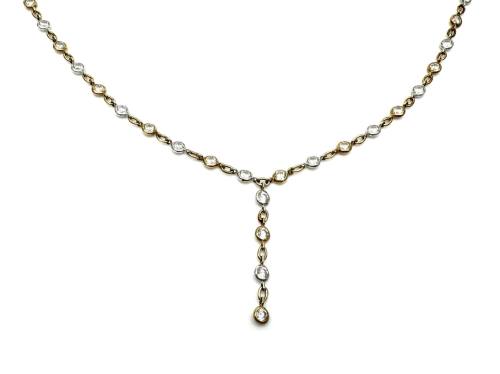 9ct Gold 2 Colour CZ Necklet