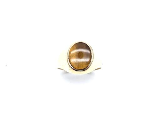 9ct Yellow Gold Tiger's eye Signet Ring