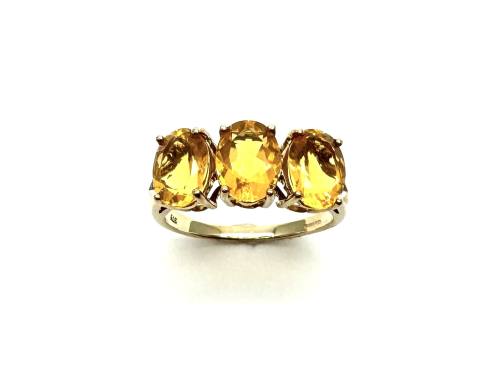 9ct Yellow Gold Fluorite & Diamond Ring