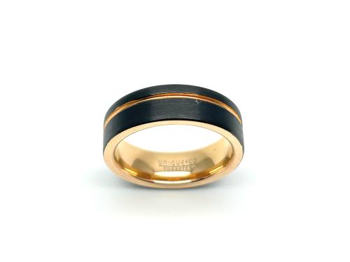 Tungsten Carbide Rose & Black IP Plating Ring