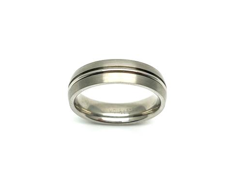 Titanium Brushed & Polished Ring 6mm