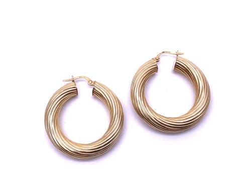 9ct Yellow Gold Chunky Hoop Earrings