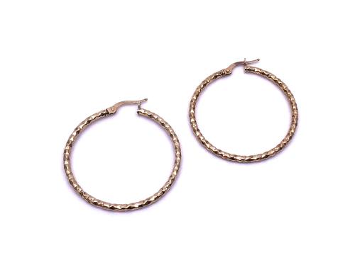 9ct Yellow Gold Twisted Hoop Earrings