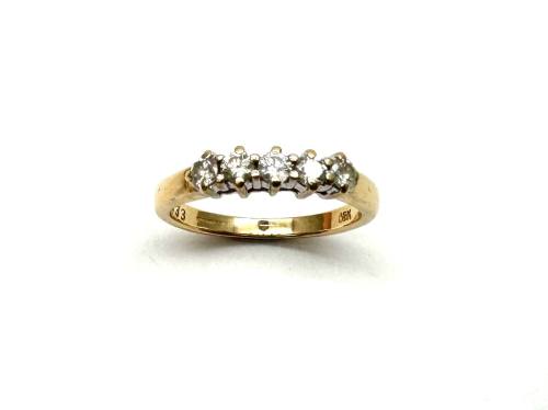 18ct Yellow Gold Diamond 5 Stone Ring