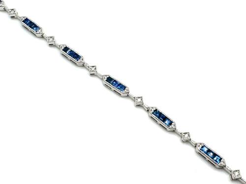 18ct White Gold Sapphire & Diamond Bracelet