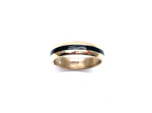 9ct Yellow Gold Enamelled Wedding Ring