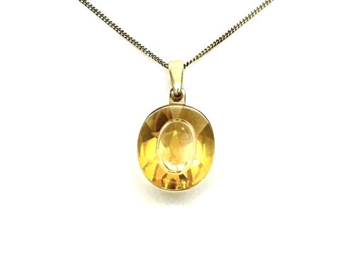 9ct Yellow Gold Citrine Pendant