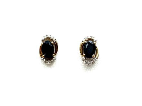 9ct Sapphire & Diamond Earrings