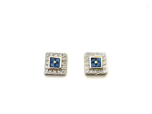 9ct Sapphire & Diamond Earrings