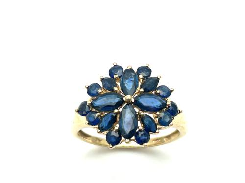 14ct Yellow Gold sapphire Cluster Ring