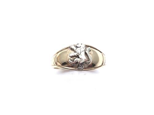 9ct Yellow Gold Rampant Lion Ring